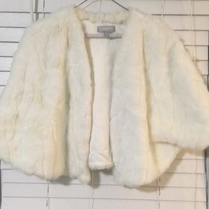 Nordstrom ivory faux fur capelet stole